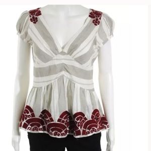 Anthropologie top striped Sz small